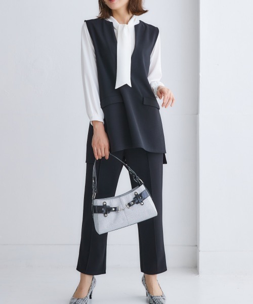 nissen（ニッセン）の「ベストセットアップ（ポケット付ベスト+パンツ）（スーツセット・レディース・ブラック/ベージュ/グレイッシュベージュ/グレー・LL/S/M/L/3L）」の15枚目の写真