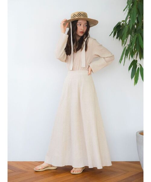 Ungrid(アングリッド)の「リボン付き透かし編みハット(ハット・レディース・ベージュ・FREE)」の6枚目の写真