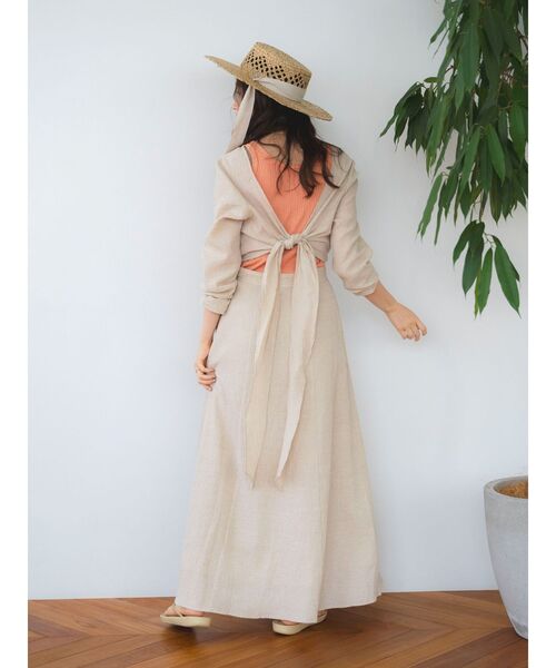 Ungrid(アングリッド)の「リボン付き透かし編みハット(ハット・レディース・ベージュ・FREE)」の8枚目の写真