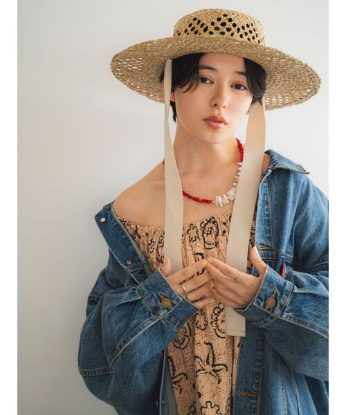 Ungrid(アングリッド)の「リボン付き透かし編みハット(ハット・レディース・ベージュ・FREE)」の17枚目の写真