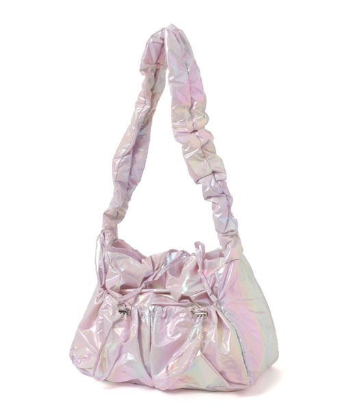 tiny tiny（ティニーティニー）の「ギャザードロストバッグ[tiny tiny(ティニーティニー)]（ショルダーバッグ・レディース・グリーン/アイボリー/ブラック/ブラック系その他/ピンク系その他/オレンジ・0）」の5枚目の写真