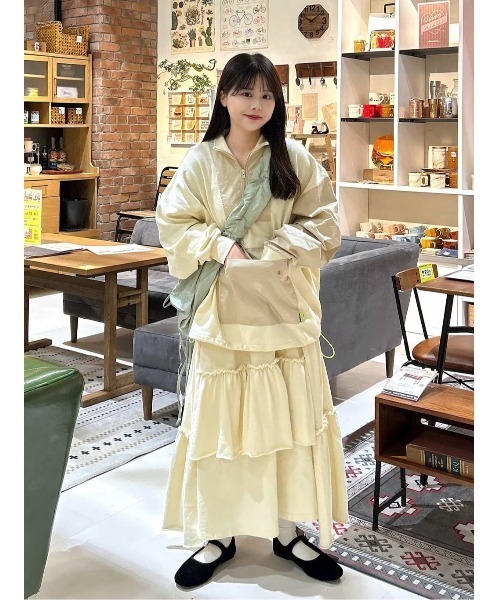 tiny tiny（ティニーティニー）の「ギャザードロストバッグ[tiny tiny(ティニーティニー)]（ショルダーバッグ・レディース・グリーン/アイボリー/ブラック/ブラック系その他/ピンク系その他/オレンジ・0）」の18枚目の写真