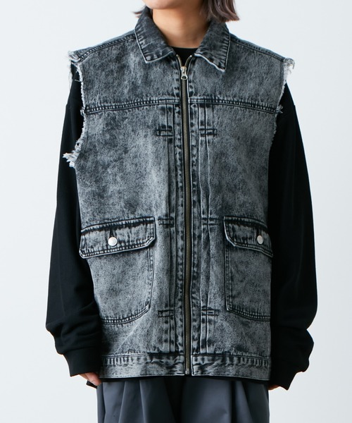 SOUNDSGOOOOD（サウンズグッド）の「■【SOUNDS GOOOOD / サウンズグッド】デニムベスト（ベスト・メンズ・サックスブルー/ブラック・ONE SIZE）」の8枚目の写真