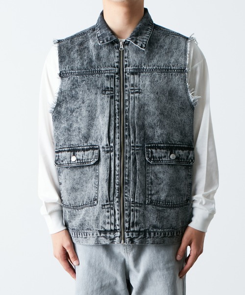 SOUNDSGOOOOD（サウンズグッド）の「■【SOUNDS GOOOOD / サウンズグッド】デニムベスト（ベスト・メンズ・サックスブルー/ブラック・ONE SIZE）」の14枚目の写真