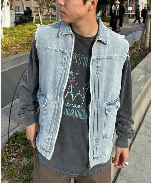 SOUNDSGOOOOD（サウンズグッド）の「■【SOUNDS GOOOOD / サウンズグッド】デニムベスト（ベスト・メンズ・サックスブルー/ブラック・ONE SIZE）」の11枚目の写真