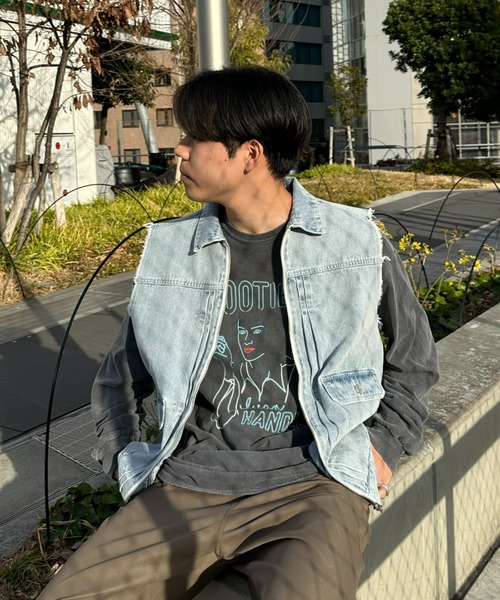 SOUNDSGOOOOD（サウンズグッド）の「■【SOUNDS GOOOOD / サウンズグッド】デニムベスト（ベスト・メンズ・サックスブルー/ブラック・ONE SIZE）」の6枚目の写真