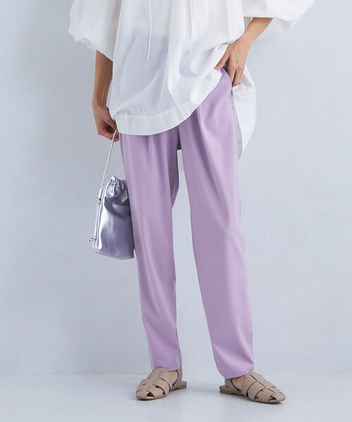 green label relaxing（グリーンレーベルリラクシング）の「【WEB限定】［size SHORT/TALLあり］T/R/PU オルマイ テーパード パンツ（その他パンツ・レディース・ブラック/ダークグレー/その他1/ライラック・40/38/42/36/34/SHORT/TALL）」の3枚目の写真