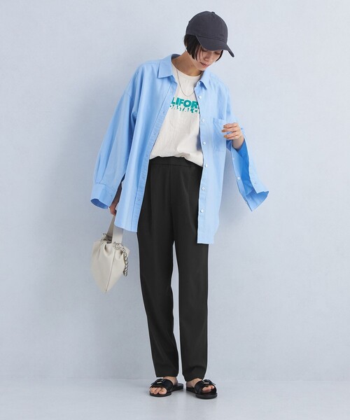 green label relaxing（グリーンレーベルリラクシング）の「【WEB限定】［size SHORT/TALLあり］T/R/PU オルマイ テーパード パンツ（その他パンツ・レディース・ブラック/ダークグレー/その他1/ライラック・40/38/42/36/34/SHORT/TALL）」の8枚目の写真