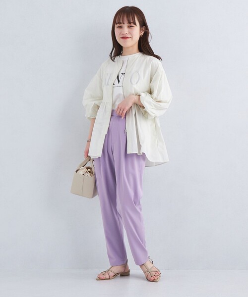 green label relaxing（グリーンレーベルリラクシング）の「【WEB限定】［size SHORT/TALLあり］T/R/PU オルマイ テーパード パンツ（その他パンツ・レディース・ブラック/ダークグレー/その他1/ライラック・40/38/42/36/34/SHORT/TALL）」の21枚目の写真