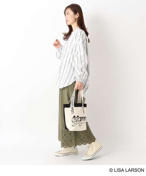 one'sterrace(ワンズテラス)の「LISA LARSON リサ・ラーソン バッグ モノクロスパイキー(トートバッグ・レディース・アイボリー系8・99)」の9枚目の写真