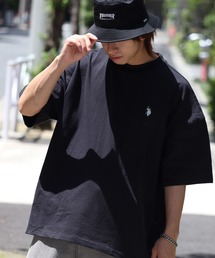 【U.S. POLO ASSN./ユーエスポロアッスン】 オーバーサイズ ダブルホースマン刺繍 ショートスリーブTシャツ