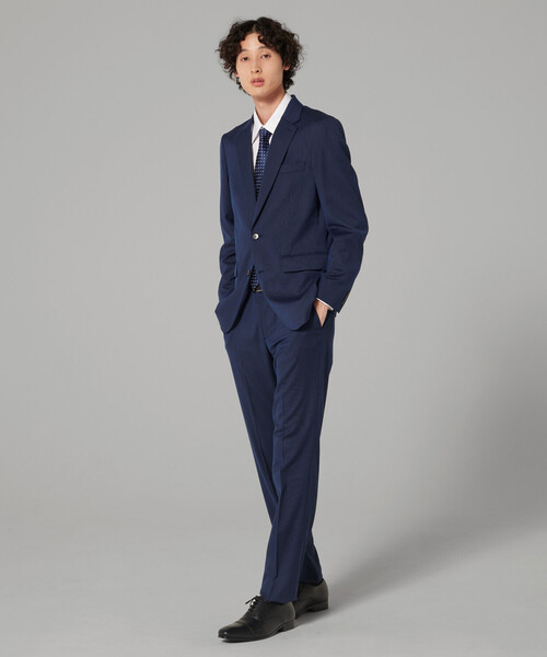 COMME CA ISM（コムサイズム）の「【イージーケア】市松柄 形態安定 ドレスシャツ（ビジネスシャツ・メンズ・ホワイト/ネイビー・SMALL/MEDIUM/LARGE/X-LARGE）」の4枚目の写真