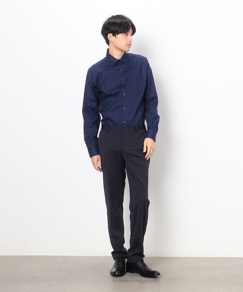 COMME CA ISM（コムサイズム）の「【イージーケア】市松柄 形態安定 ドレスシャツ（ビジネスシャツ・メンズ・ホワイト/ネイビー・SMALL/MEDIUM/LARGE/X-LARGE）」の8枚目の写真