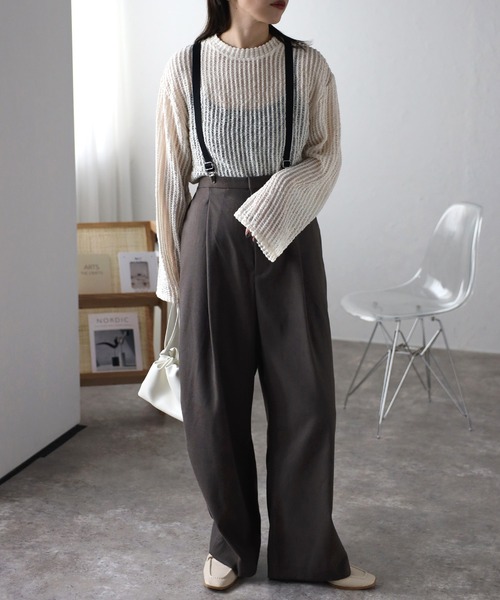 ap retro（アプレトロ）の「シアーメッシュトップス（Tシャツ/カットソー・レディース・アイボリー/ブラック・MEDIUM）」の17枚目の写真