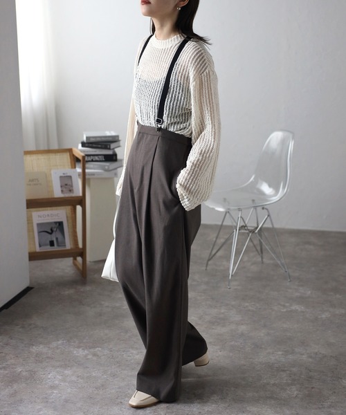 ap retro（アプレトロ）の「シアーメッシュトップス（Tシャツ/カットソー・レディース・アイボリー/ブラック・MEDIUM）」の16枚目の写真