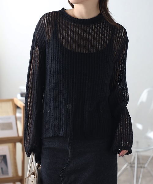 セール】シアーメッシュトップス（Tシャツ/カットソー）｜ap retro