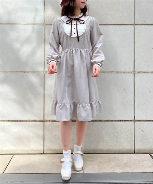 axes femme(アクシーズファム)の「ドーリーワンピース(ワンピース・レディース・グレー/ベージュ/ネイビー・FREE)」の3枚目の写真