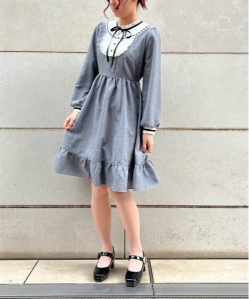 axes femme(アクシーズファム)の「ドーリーワンピース(ワンピース・レディース・グレー/ベージュ/ネイビー・FREE)」の2枚目の写真