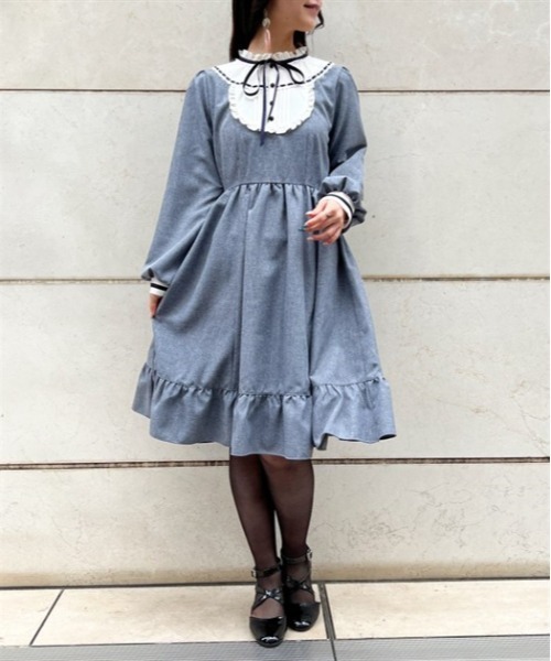 axes femme(アクシーズファム)の「ドーリーワンピース(ワンピース・レディース・グレー/ベージュ/ネイビー・FREE)」の4枚目の写真