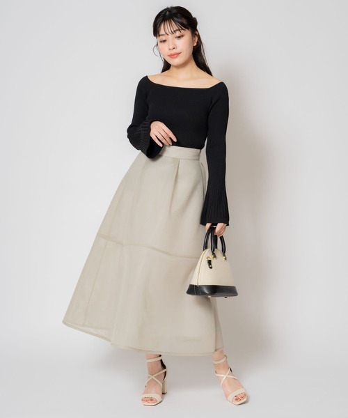 NOELA(ノエラ)の「ダンボールオーガンジースカート(スカート・レディース・ブラック/ライトグリーン/サックスブルー・S/M)」の5枚目の写真