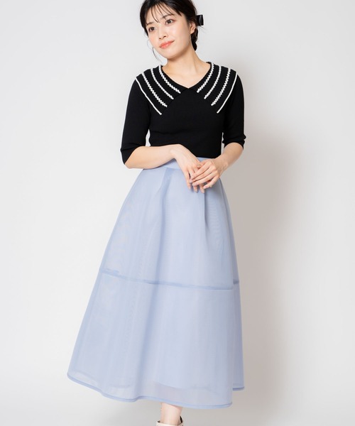 NOELA(ノエラ)の「ダンボールオーガンジースカート(スカート・レディース・ブラック/ライトグリーン/サックスブルー・S/M)」の17枚目の写真