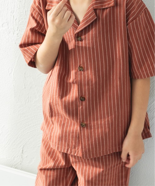 pairmanon(ペアマノン)の「開襟シャツ ユニセックス セットアップ(セットアップ・キッズ・サンドベージュ/テラコッタ/ブラック/ブルー系その他2・100/110/120/130/140/150/90)」の15枚目の写真