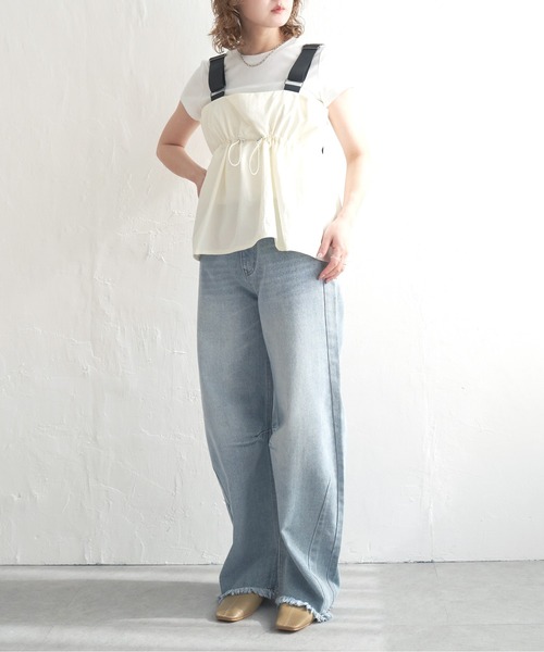 notch.（ノッチ）の「ナイロンギャザービスチェ（ベスト・レディース・オフホワイト/グレー/ブラック/ベージュ・M）」の17枚目の写真