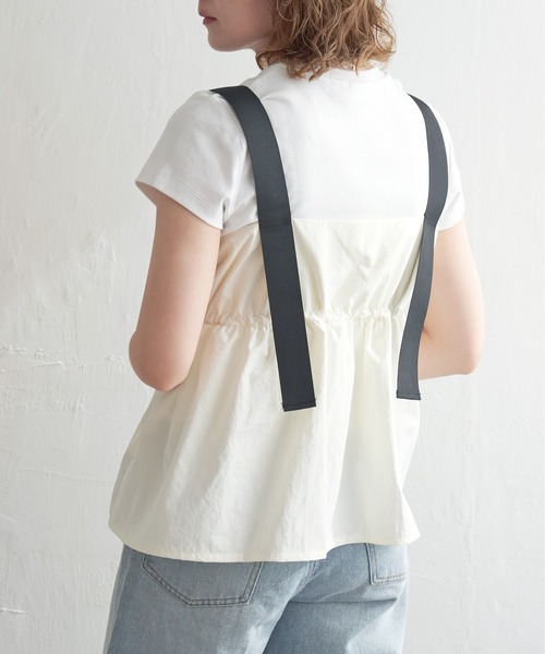 notch.（ノッチ）の「ナイロンギャザービスチェ（ベスト・レディース・オフホワイト/グレー/ブラック/ベージュ・M）」の16枚目の写真