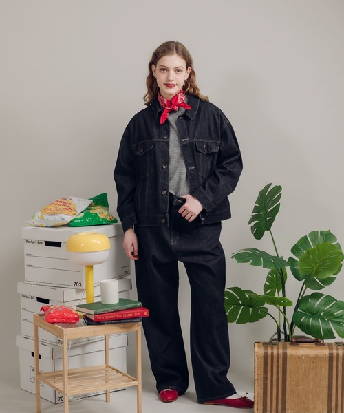 MUHET（ミュエータ）の「【セットアップ可能】ストレートデニムパンツ（デニムパンツ・レディース・ブラック/ブルー/ダークインディゴブルー・MEDIUM/SMALL/X-SMALL/LARGE）」の6枚目の写真