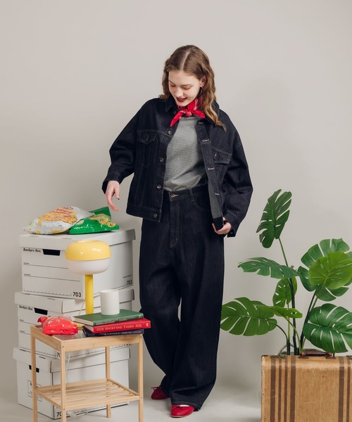 MUHET（ミュエータ）の「【セットアップ可能】ストレートデニムパンツ（デニムパンツ・レディース・ブラック/ブルー/ダークインディゴブルー・MEDIUM/SMALL/X-SMALL/LARGE）」の7枚目の写真