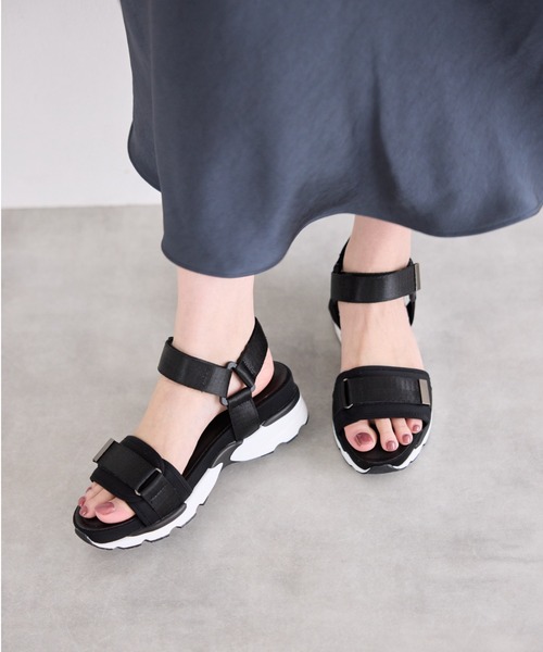 JELLY BEANS（ジェリービーンズ）の「ジップベルトスポーツサンダル (211-30295)JELLY BEANS(ジェリービーンズ)（サンダル・レディース・ブラック/アイボリー/ライトピンク・S/M/L）」の5枚目の写真