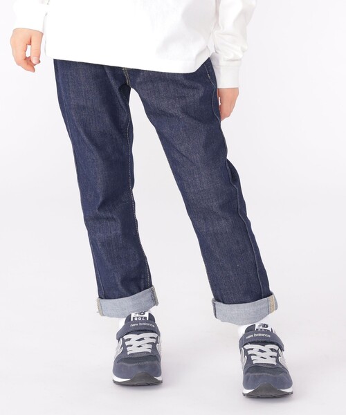 Lee(リー)の「Lee:100~160cm / リブ ストレッチ テーパード デニム(デニムパンツ・キッズ・ブルー/ネイビー/ライトブルー・100/110/120/130/140/150/M/160)」の4枚目の写真