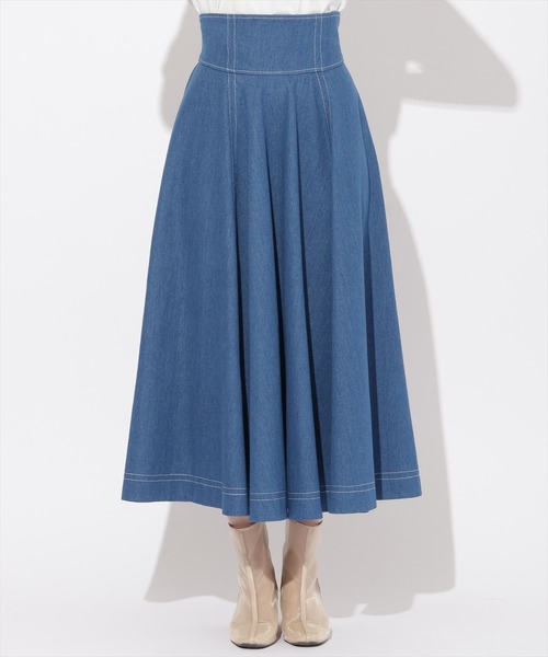 WILLSELECTION（ウィルセレクション）の「デニムフレアスカート（デニムスカート・レディース・オフホワイト/ブルー・SMALL/MEDIUM）」の18枚目の写真