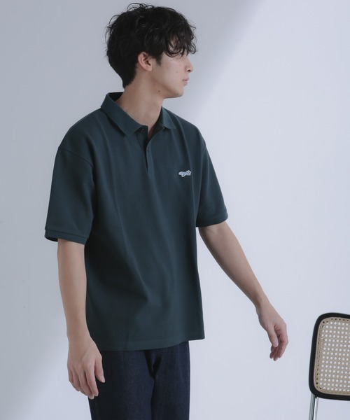 PENNEYS（ぺニーズ）の「｢PENNEYS別注｣ワンポイント鹿の子ポロ 半袖（ポロシャツ・メンズ・ブラック/グリーン/ネイビー・M/L）」の4枚目の写真