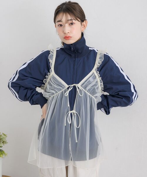 RETRO GIRL(レトロガール)の「肩フリルチュールビスチェ(キャミソール・レディース・ブラック/ナチュラル/ライトグレー・FREE)」の16枚目の写真