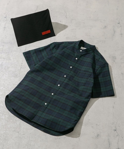 URBAN RESEARCH ROSSO MEN（アーバンリサーチロッソメン）の「『抗菌/消臭』『XXLサイズあり』ハイパフォーマンスバンドカラー半袖シャツ（シャツ/ブラウス・メンズ・ブラック系その他/グレー/ブラック/グレー系その他/ライトブルー/ネイビー/ブルー系その他/インディゴブルー/ストライプ/グリーン系その他/ホワイト・SMALL/MEDIUM/LARGE/X-LARGE/XX-LARGE）」の7枚目の写真