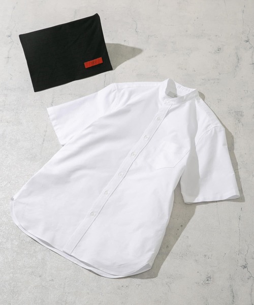 URBAN RESEARCH ROSSO MEN（アーバンリサーチロッソメン）の「『抗菌/消臭』『XXLサイズあり』ハイパフォーマンスバンドカラー半袖シャツ（シャツ/ブラウス・メンズ・ブラック系その他/グレー/ブラック/グレー系その他/ライトブルー/ネイビー/ブルー系その他/インディゴブルー/ストライプ/グリーン系その他/ホワイト・SMALL/MEDIUM/LARGE/X-LARGE/XX-LARGE）」の2枚目の写真