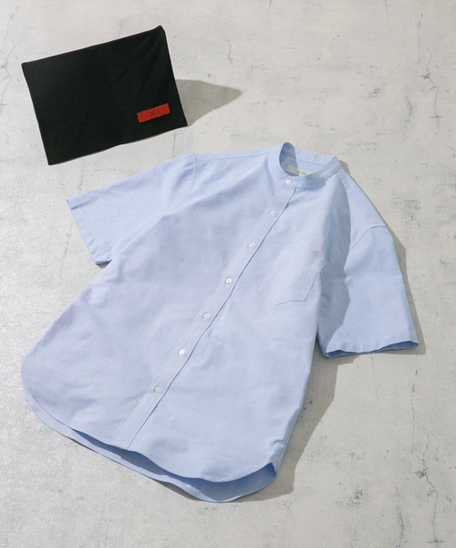 URBAN RESEARCH ROSSO MEN（アーバンリサーチロッソメン）の「『抗菌/消臭』『XXLサイズあり』ハイパフォーマンスバンドカラー半袖シャツ（シャツ/ブラウス・メンズ・ブラック系その他/グレー/ブラック/グレー系その他/ライトブルー/ネイビー/ブルー系その他/インディゴブルー/ストライプ/グリーン系その他/ホワイト・SMALL/MEDIUM/LARGE/X-LARGE/XX-LARGE）」の8枚目の写真