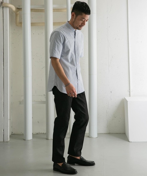 URBAN RESEARCH ROSSO MEN（アーバンリサーチロッソメン）の「『抗菌/消臭』『XXLサイズあり』ハイパフォーマンスバンドカラー半袖シャツ（シャツ/ブラウス・メンズ・ブラック系その他/グレー/ブラック/グレー系その他/ライトブルー/ネイビー/ブルー系その他/インディゴブルー/ストライプ/グリーン系その他/ホワイト・SMALL/MEDIUM/LARGE/X-LARGE/XX-LARGE）」の12枚目の写真