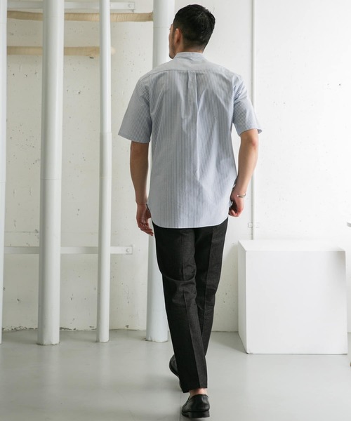 URBAN RESEARCH ROSSO MEN（アーバンリサーチロッソメン）の「『抗菌/消臭』『XXLサイズあり』ハイパフォーマンスバンドカラー半袖シャツ（シャツ/ブラウス・メンズ・ブラック系その他/グレー/ブラック/グレー系その他/ライトブルー/ネイビー/ブルー系その他/インディゴブルー/ストライプ/グリーン系その他/ホワイト・SMALL/MEDIUM/LARGE/X-LARGE/XX-LARGE）」の13枚目の写真