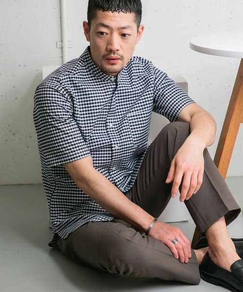 URBAN RESEARCH ROSSO MEN（アーバンリサーチロッソメン）の「『抗菌/消臭』『XXLサイズあり』ハイパフォーマンスバンドカラー半袖シャツ（シャツ/ブラウス・メンズ・ブラック系その他/グレー/ブラック/グレー系その他/ライトブルー/ネイビー/ブルー系その他/インディゴブルー/ストライプ/グリーン系その他/ホワイト・SMALL/MEDIUM/LARGE/X-LARGE/XX-LARGE）」の15枚目の写真