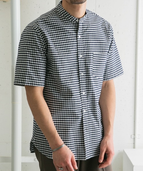 URBAN RESEARCH ROSSO MEN（アーバンリサーチロッソメン）の「『抗菌/消臭』『XXLサイズあり』ハイパフォーマンスバンドカラー半袖シャツ（シャツ/ブラウス・メンズ・ブラック系その他/グレー/ブラック/グレー系その他/ライトブルー/ネイビー/ブルー系その他/インディゴブルー/ストライプ/グリーン系その他/ホワイト・SMALL/MEDIUM/LARGE/X-LARGE/XX-LARGE）」の16枚目の写真