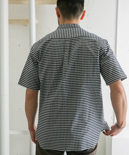 URBAN RESEARCH ROSSO MEN（アーバンリサーチロッソメン）の「『抗菌/消臭』『XXLサイズあり』ハイパフォーマンスバンドカラー半袖シャツ（シャツ/ブラウス・メンズ・ブラック系その他/グレー/ブラック/グレー系その他/ライトブルー/ネイビー/ブルー系その他/インディゴブルー/ストライプ/グリーン系その他/ホワイト・SMALL/MEDIUM/LARGE/X-LARGE/XX-LARGE）」の18枚目の写真