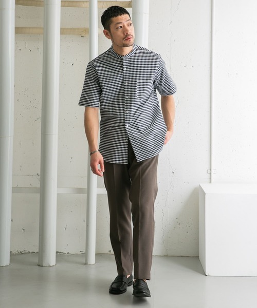 URBAN RESEARCH ROSSO MEN（アーバンリサーチロッソメン）の「『抗菌/消臭』『XXLサイズあり』ハイパフォーマンスバンドカラー半袖シャツ（シャツ/ブラウス・メンズ・ブラック系その他/グレー/ブラック/グレー系その他/ライトブルー/ネイビー/ブルー系その他/インディゴブルー/ストライプ/グリーン系その他/ホワイト・SMALL/MEDIUM/LARGE/X-LARGE/XX-LARGE）」の20枚目の写真