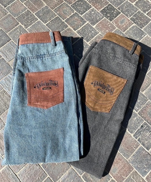 WudgeBoy(ワッジボーイ)の「bi-color denim pants(デニムパンツ・レディース・ブルー/ブラック・MEDIUM/LARGE)」の6枚目の写真