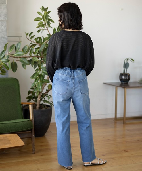 LEPSIM(レプシィム)の「シアー長袖ボーダー 992090(Tシャツ/カットソー・レディース・ブラック/オフホワイト/グリーン・FREE)」の19枚目の写真