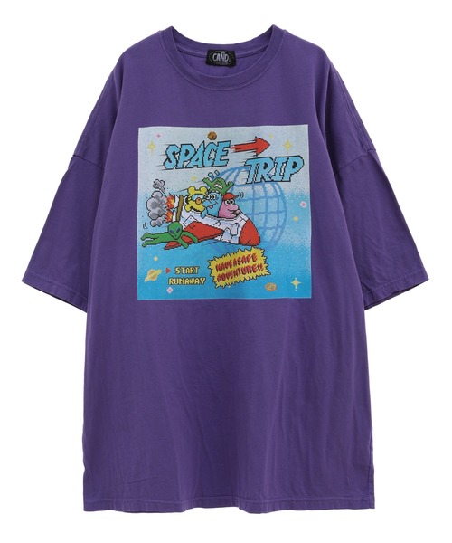 Candy Stripper(キャンディストリッパー)の「SPACE TRIP BIG BIG Tシャツ(Tシャツ/カットソー・レディース・イエロー/パープル/オフホワイト/ブラック・2)」の4枚目の写真