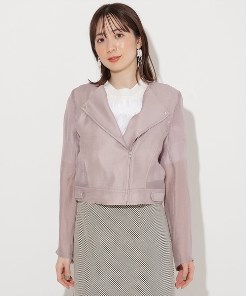 WILLSELECTION（ウィルセレクション）の「シアーライダースジャケット（ライダースジャケット・レディース・ブラック/ピンク/オフホワイト・FREE）」の16枚目の写真
