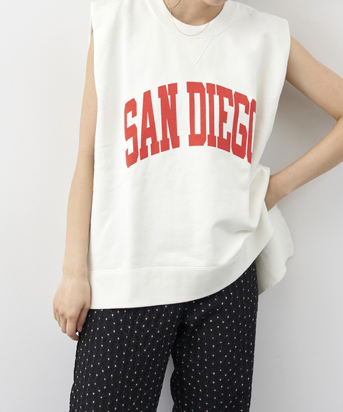 U by SPICK&SPAN（ユーバイスピックアンドスパン）の「【RUSSELL ATHLETIC/ラッセル・アスレティック】 HIGH COTTON Sweat Wmns（Tシャツ/カットソー・レディース・ネイビー/アイボリー/レッド・FREE）」の2枚目の写真