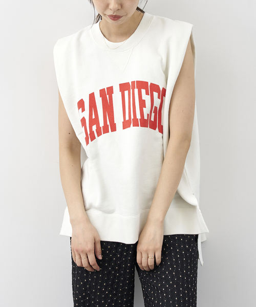 U by SPICK&SPAN（ユーバイスピックアンドスパン）の「【RUSSELL ATHLETIC/ラッセル・アスレティック】 HIGH COTTON Sweat Wmns（Tシャツ/カットソー・レディース・ネイビー/アイボリー/レッド・FREE）」の4枚目の写真